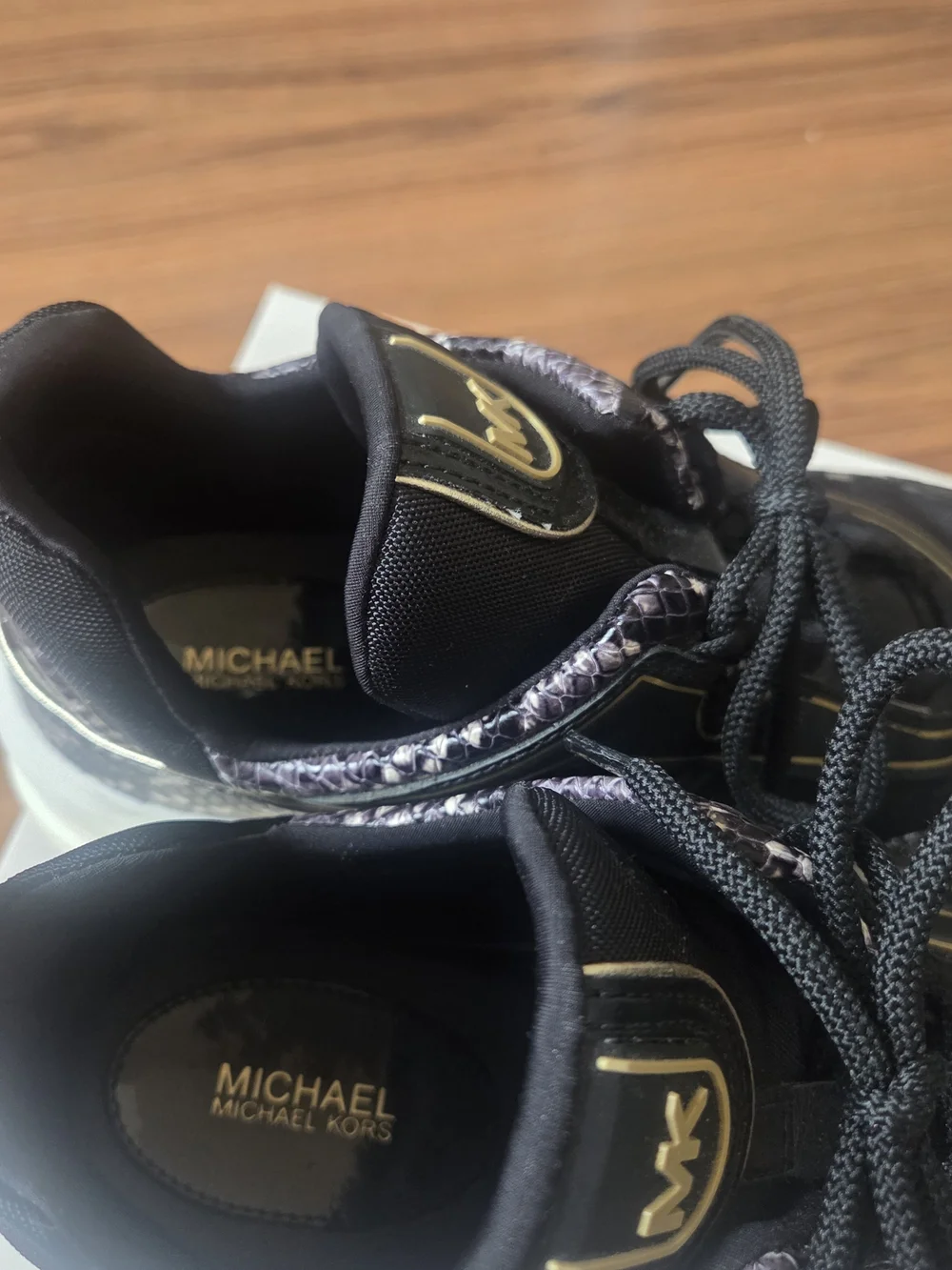 Michael Kors Women's Black Snake-Print Platform Sneakers